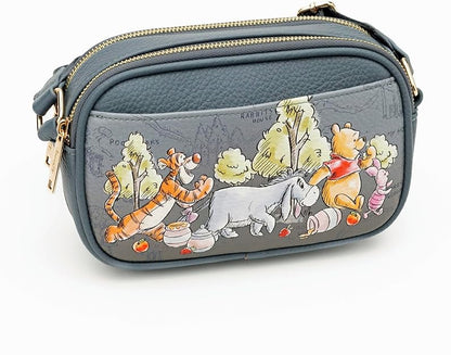 WondaPop Winnie the Pooh - Eeyore Designer Series Double Zipper Crossbody/Shoulder Bag