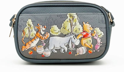 WondaPop Winnie the Pooh - Eeyore Designer Series Double Zipper Crossbody/Shoulder Bag