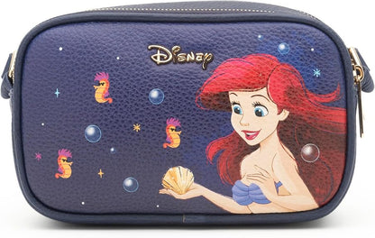 WondaPop The Little Mermaid Ariel Designer Series Double Zipper Crossbody/Shoulder Bag