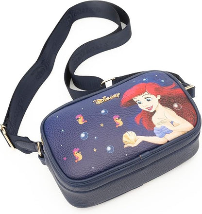 WondaPop The Little Mermaid Ariel Designer Series Double Zipper Crossbody/Shoulder Bag