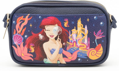 WondaPop The Little Mermaid Ariel Designer Series Double Zipper Crossbody/Shoulder Bag