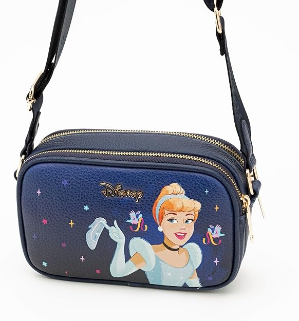 WondaPop Cinderella Designer Series Double Zipper Crossbody/Shoulder Bag