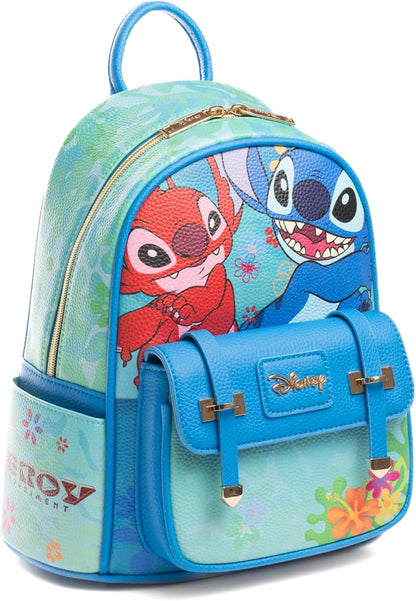 WondaPOP - Disney - Lilo & Stitch - Leroy & Stitch Lets Get Wild - 11" Vegan Leather Fashion Mini Backpack