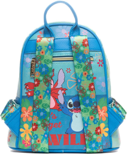 WondaPOP - Disney - Lilo & Stitch - Leroy & Stitch Lets Get Wild - 11" Vegan Leather Fashion Mini Backpack