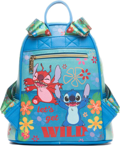 WondaPOP - Disney - Lilo & Stitch - Leroy & Stitch Lets Get Wild - 11" Vegan Leather Fashion Mini Backpack