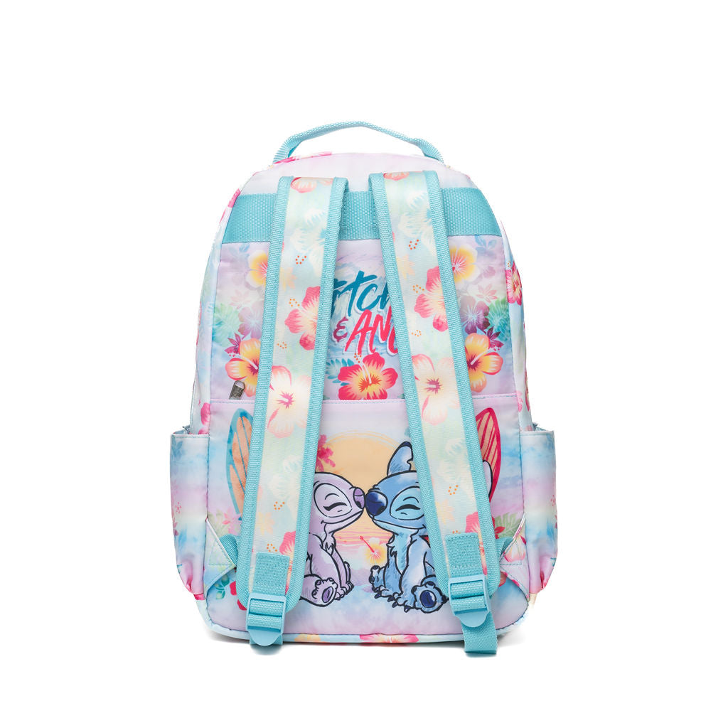 Disney - Wondapop - Stitch & Angel - 15.5” Nylon Backpack - Kids School Bag with Laptop Sleeve & Pockets