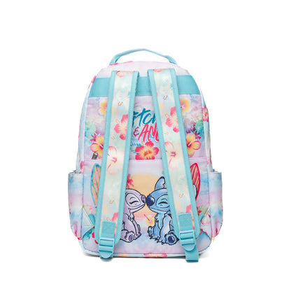 Disney - Wondapop - Stitch & Angel - 15.5” Nylon Backpack - Kids School Bag with Laptop Sleeve & Pockets