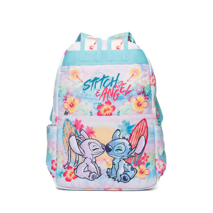 Disney - Wondapop - Stitch & Angel - 15.5” Nylon Backpack - Kids School Bag with Laptop Sleeve & Pockets