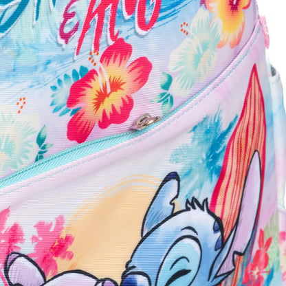 Disney - Wondapop - Stitch & Angel - 15.5” Nylon Backpack - Kids School Bag with Laptop Sleeve & Pockets