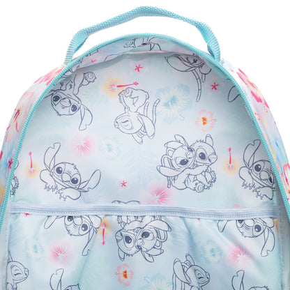 Disney - Wondapop - Stitch & Angel - 15.5” Nylon Backpack - Kids School Bag with Laptop Sleeve & Pockets