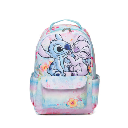 Disney - Wondapop - Stitch & Angel - 15.5” Nylon Backpack - Kids School Bag with Laptop Sleeve & Pockets