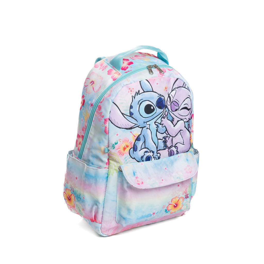 Disney - Wondapop - Stitch & Angel - 15.5” Nylon Backpack - Kids School Bag with Laptop Sleeve & Pockets