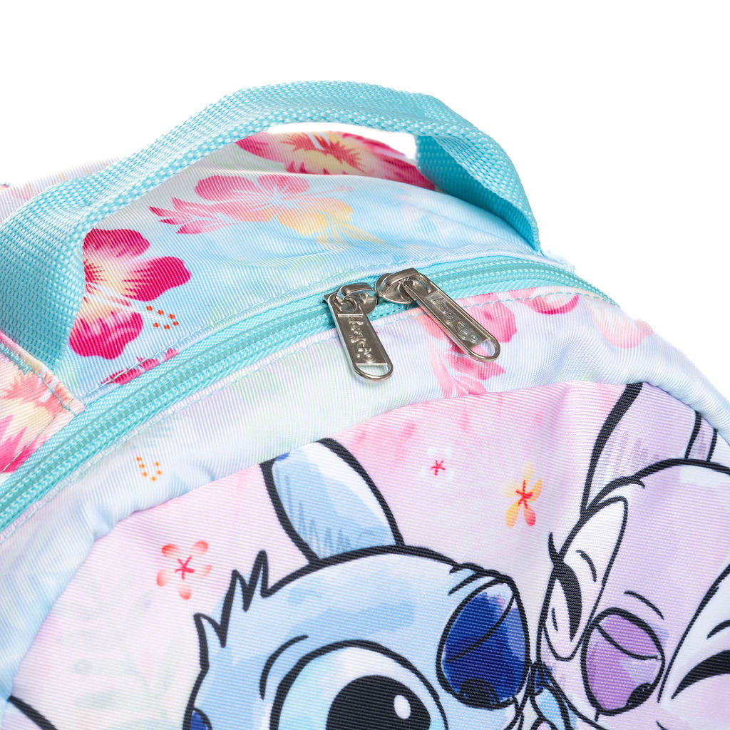 Disney - Wondapop - Stitch & Angel - 15.5” Nylon Backpack - Kids School Bag with Laptop Sleeve & Pockets