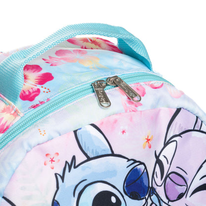 Disney - Wondapop - Stitch & Angel - 15.5” Nylon Backpack - Kids School Bag with Laptop Sleeve & Pockets