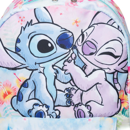 Disney - Wondapop - Stitch & Angel - 15.5” Nylon Backpack - Kids School Bag with Laptop Sleeve & Pockets