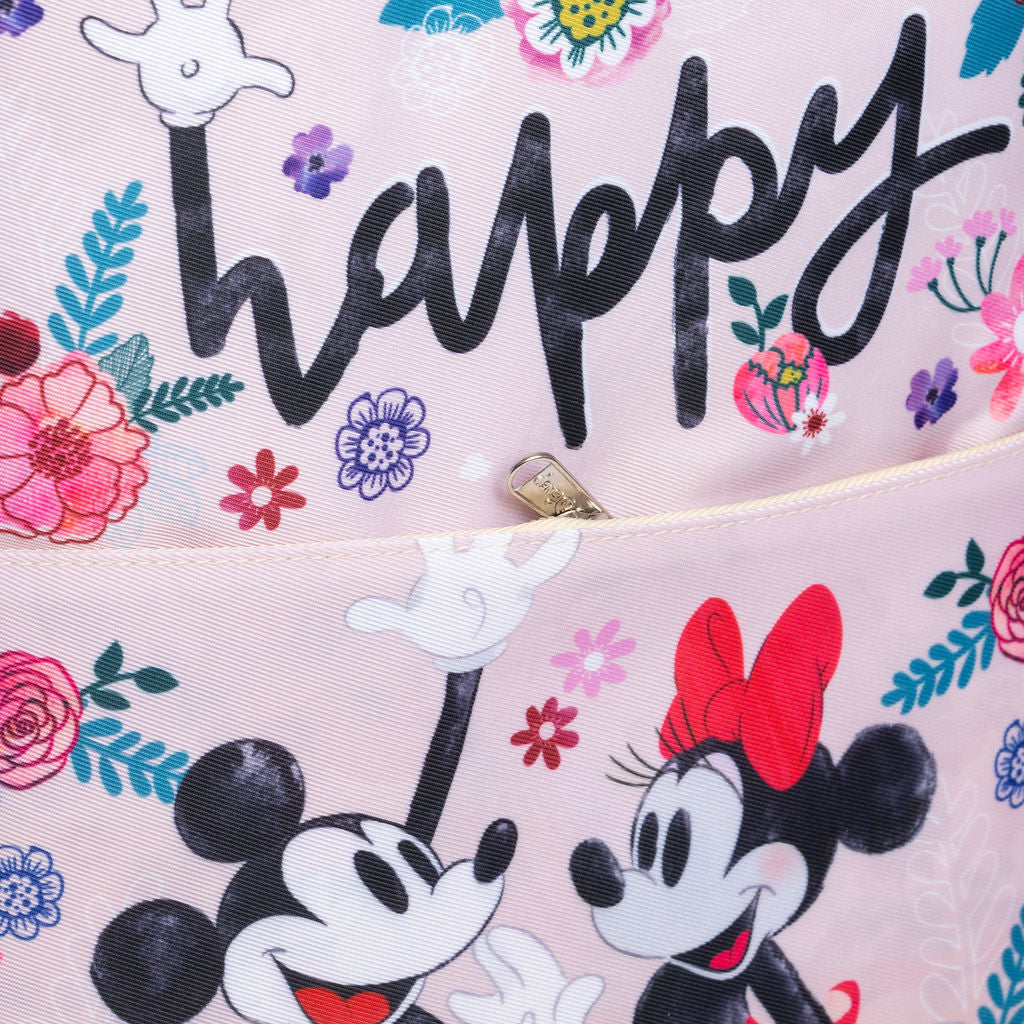Disney - Wondapop - Mickey & Minnie “Happy” - 15.5” Nylon Backpack - Kids School Bag with Laptop Sleeve & Pockets