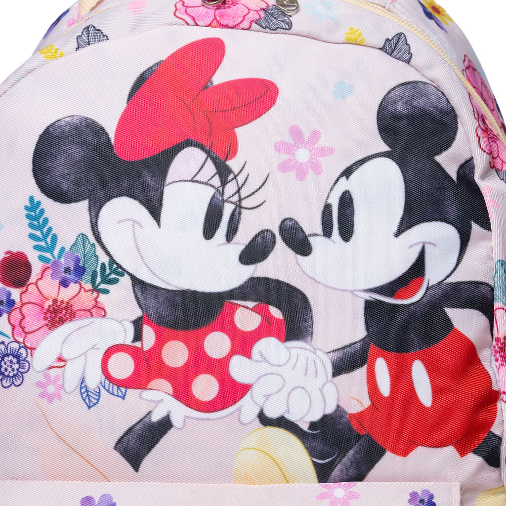 Disney - Wondapop - Mickey & Minnie “Happy” - 15.5” Nylon Backpack - Kids School Bag with Laptop Sleeve & Pockets