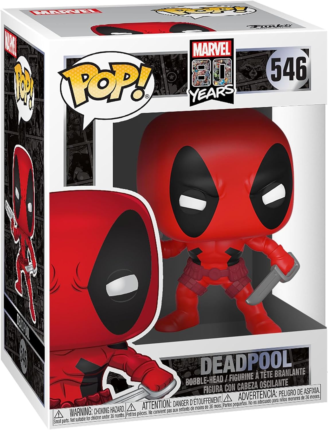 Funko POP! : Bobble Marvel: 80th-First Appearance: Deadpool #546 Collectible Vinyl Figure