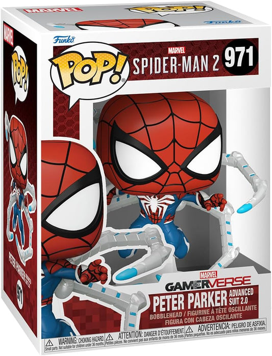 Funko POP! : Marvel: Spider-Man: Gamerverse - Spider-Man 2, Peter Parker Advanced Suit 2.0 Collectible Vinyl Figure