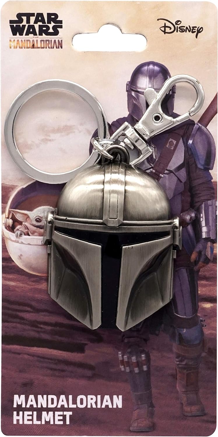 Pewter Key Ring/Chain - Disney Star Wars - Mandalorian Helmet