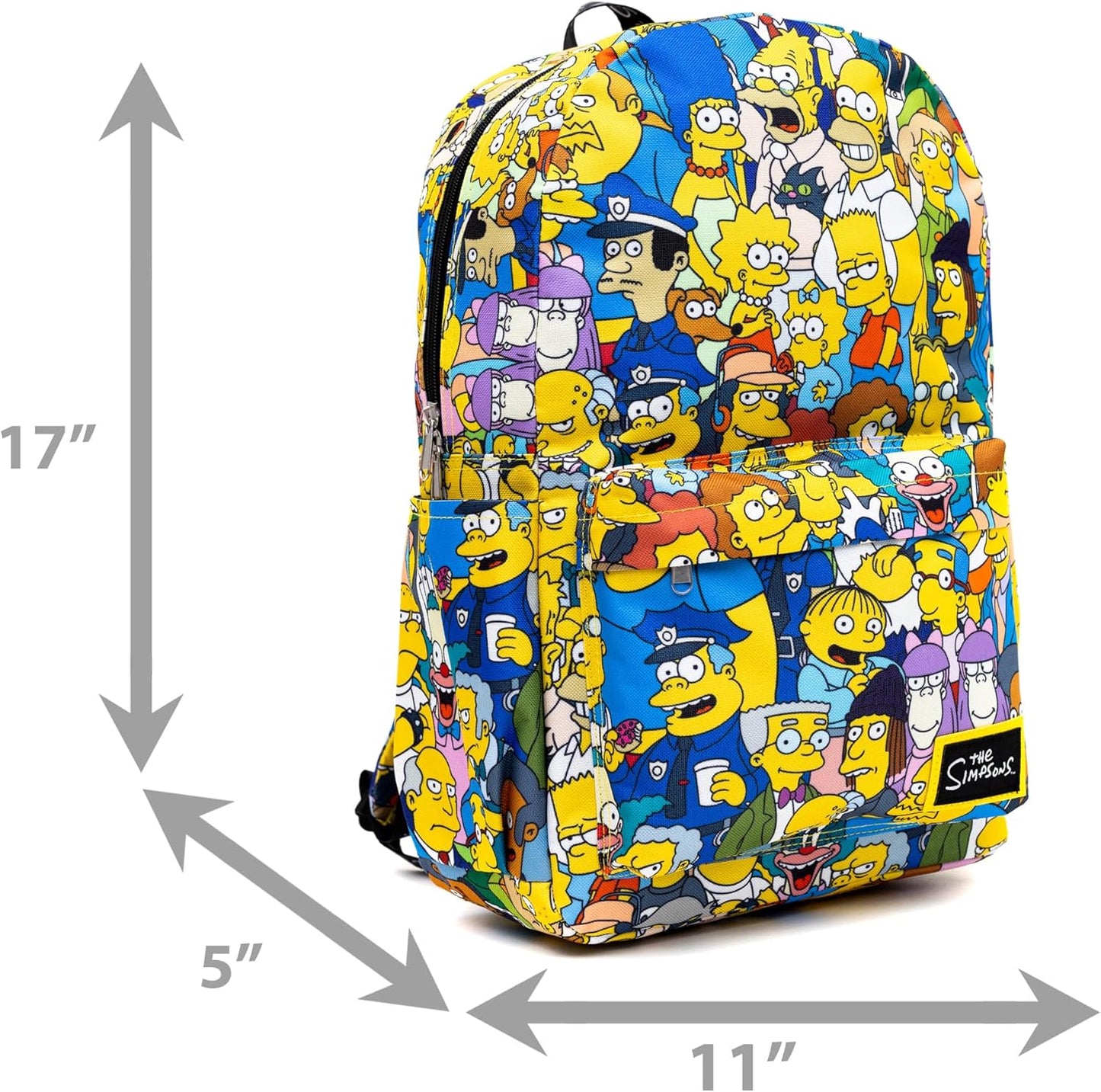 WondaPop - The Simpsons 17.5" Deluxe School Backpack with Front Pocket Backpack