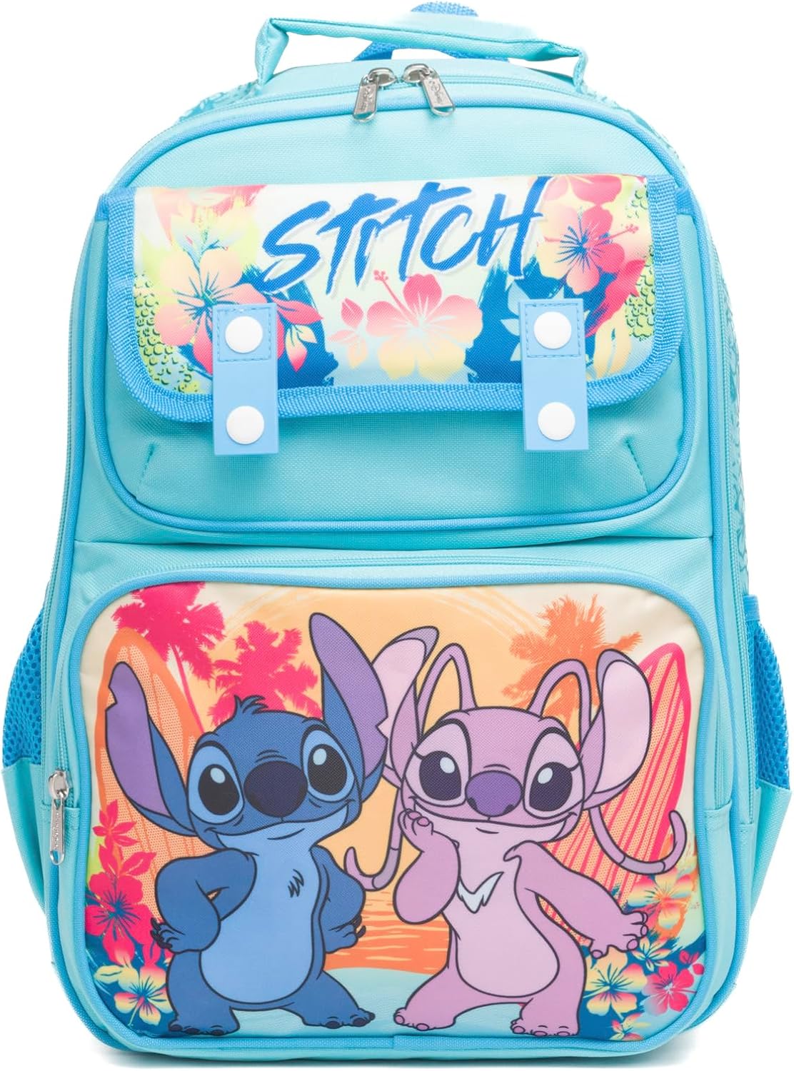 Ruz - Stitch & Angel Large School backpack with Padded Back and Adjustable Straps