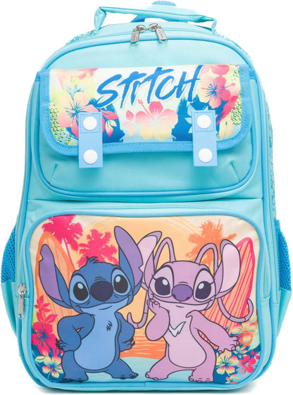 Ruz - Stitch & Angel Large School backpack with Padded Back and Adjustable Straps