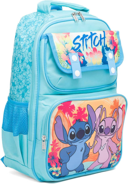 Ruz - Stitch & Angel Large School backpack with Padded Back and Adjustable Straps