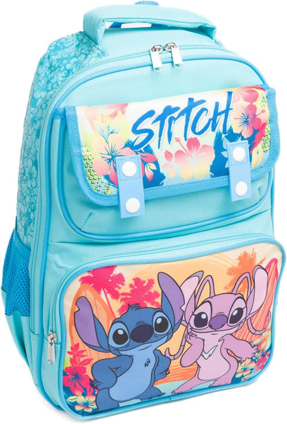 Ruz - Stitch & Angel Large School backpack with Padded Back and Adjustable Straps