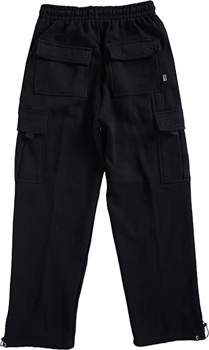 Pro Club Men's Heavyweight Fleece Cargo Pants (Black, Medium)