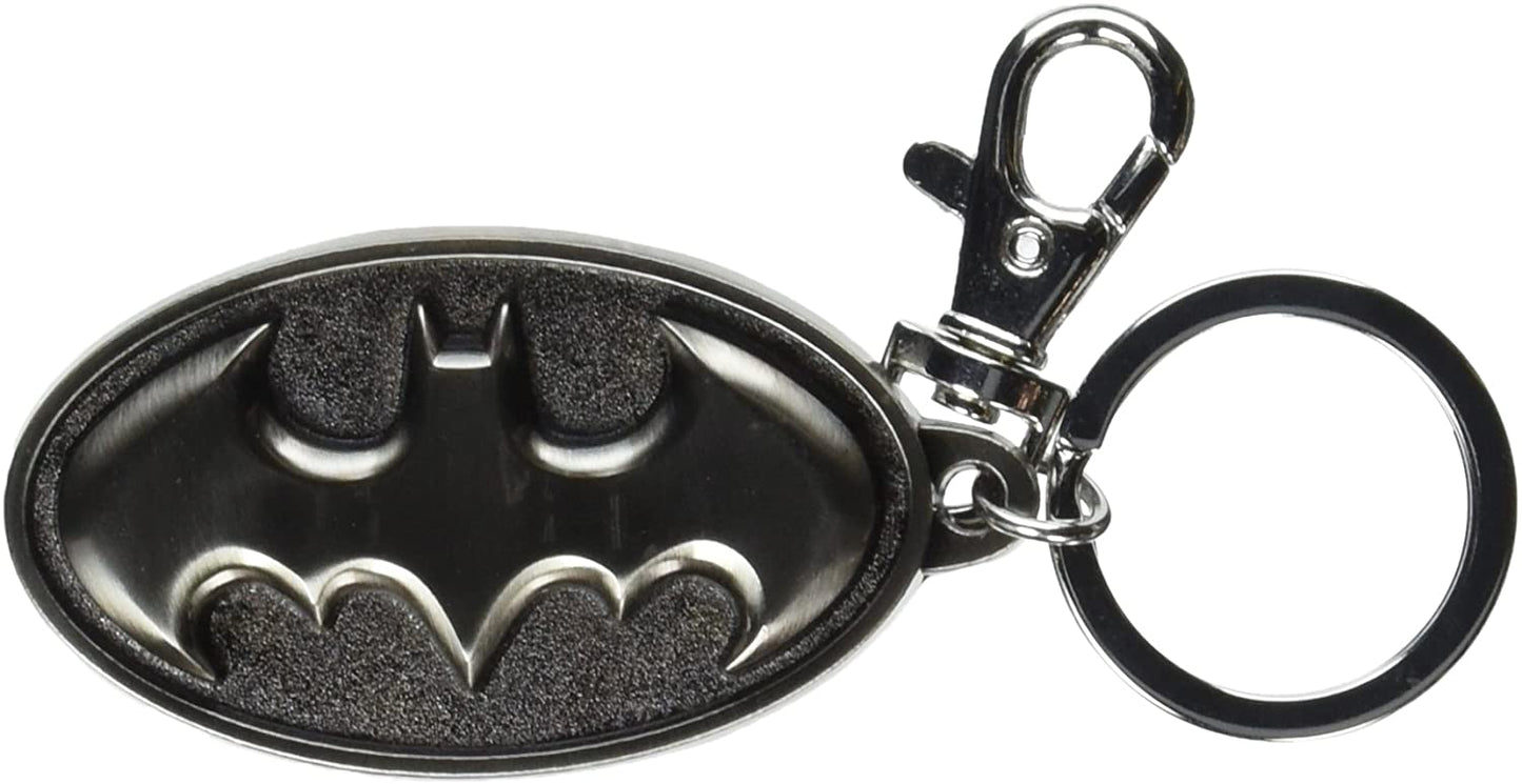 DC Batman Logo Pewter Keyring - Silver