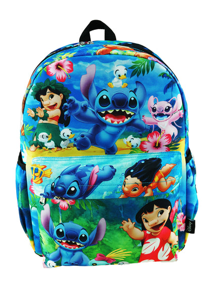Lilo & Stitch - Deluxe Oversize Print Large 16" Backpack w/Laptop Compartment - A19563