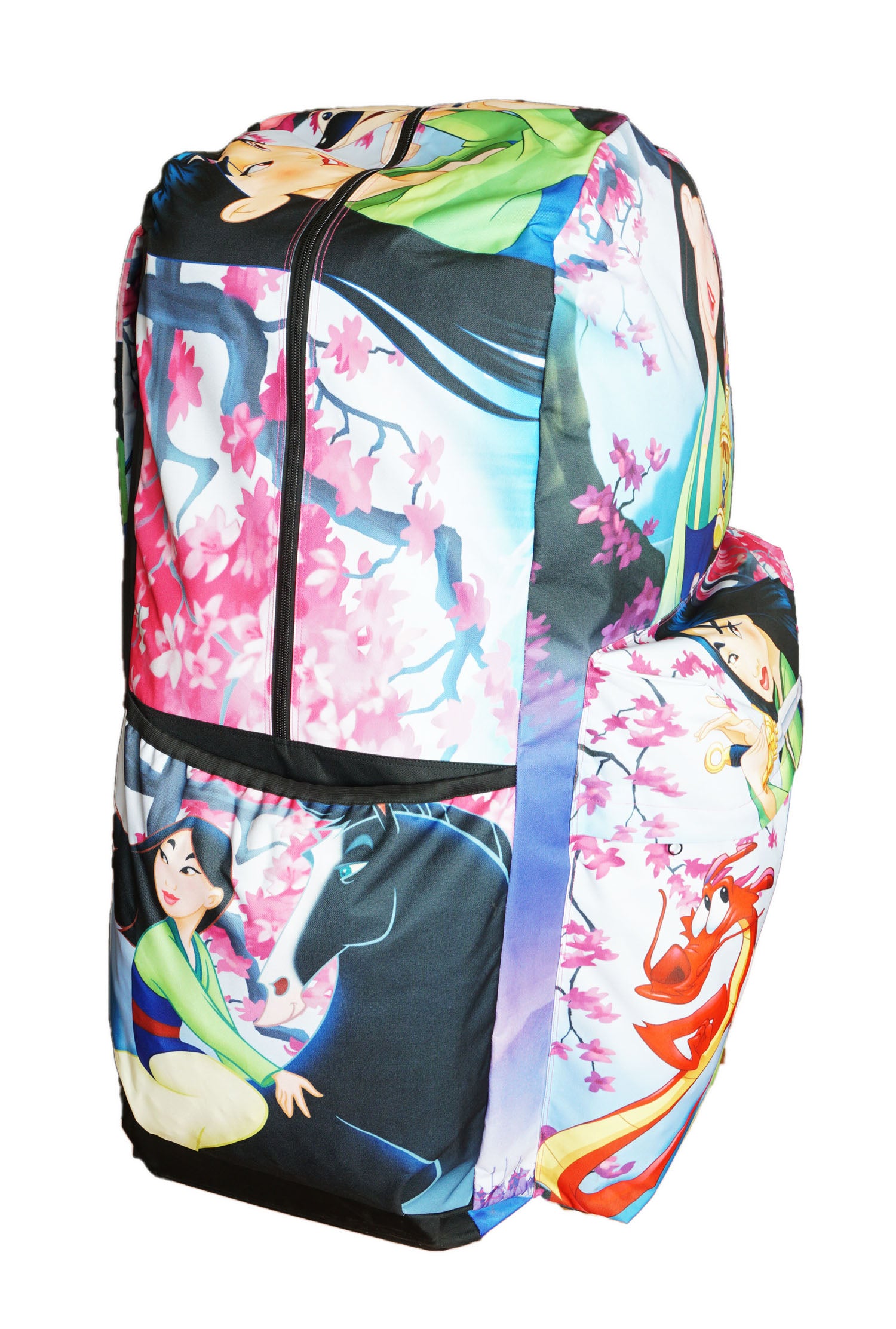 Disney Princess Mulan Deluxe Oversize Print Large 16" Backpack with Laptop Compartment - GTE Zone