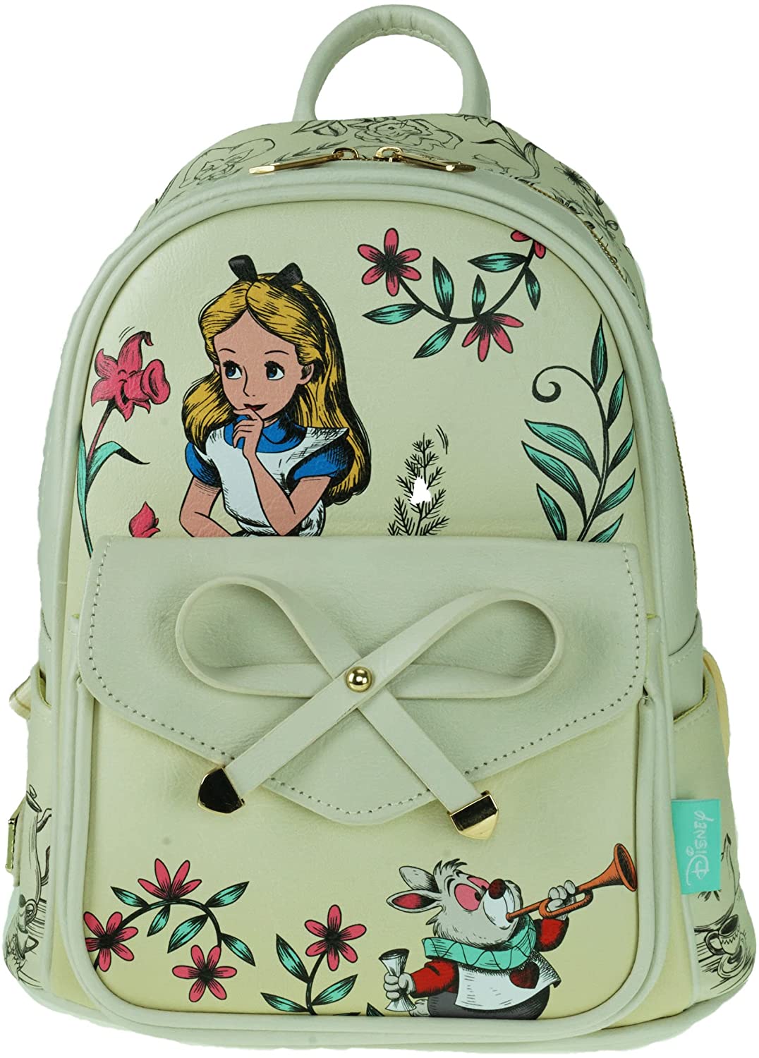 Alice in Wonderland 11" Vegan Leather Mini Backpack - A21730 - GTE Zone
