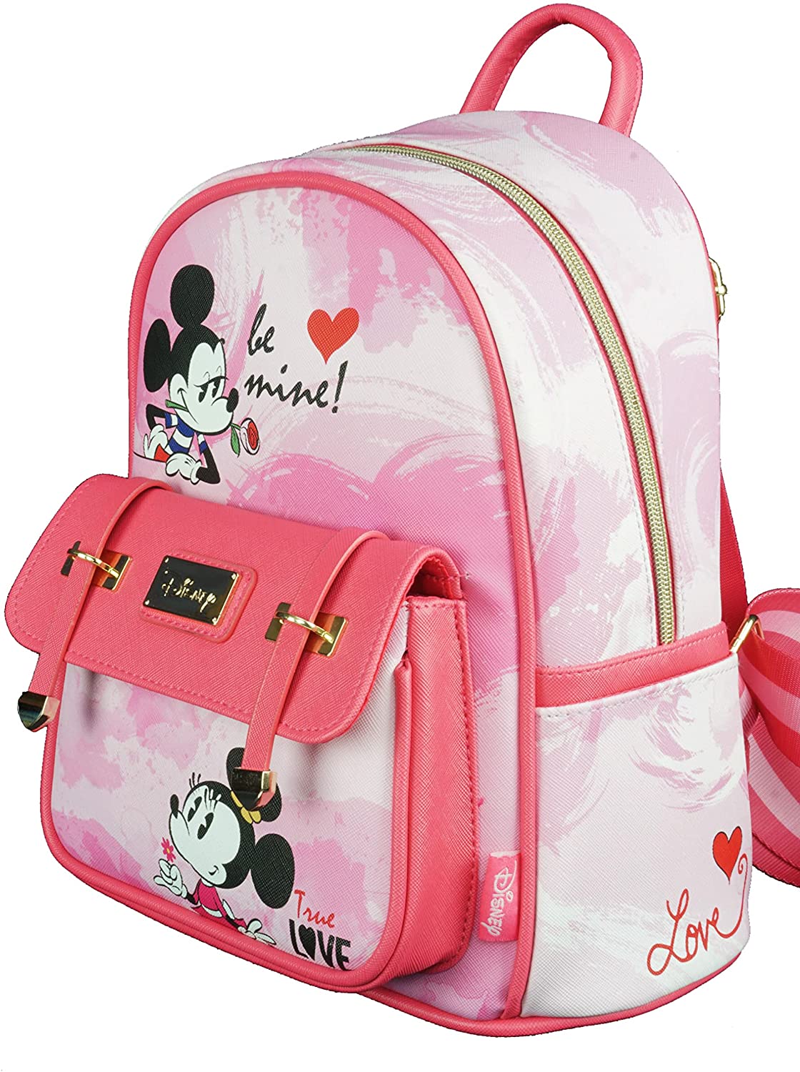 Mickey and Minnie Mouse 11" Vegan Leather Mini Backpack - A21804 - GTE Zone
