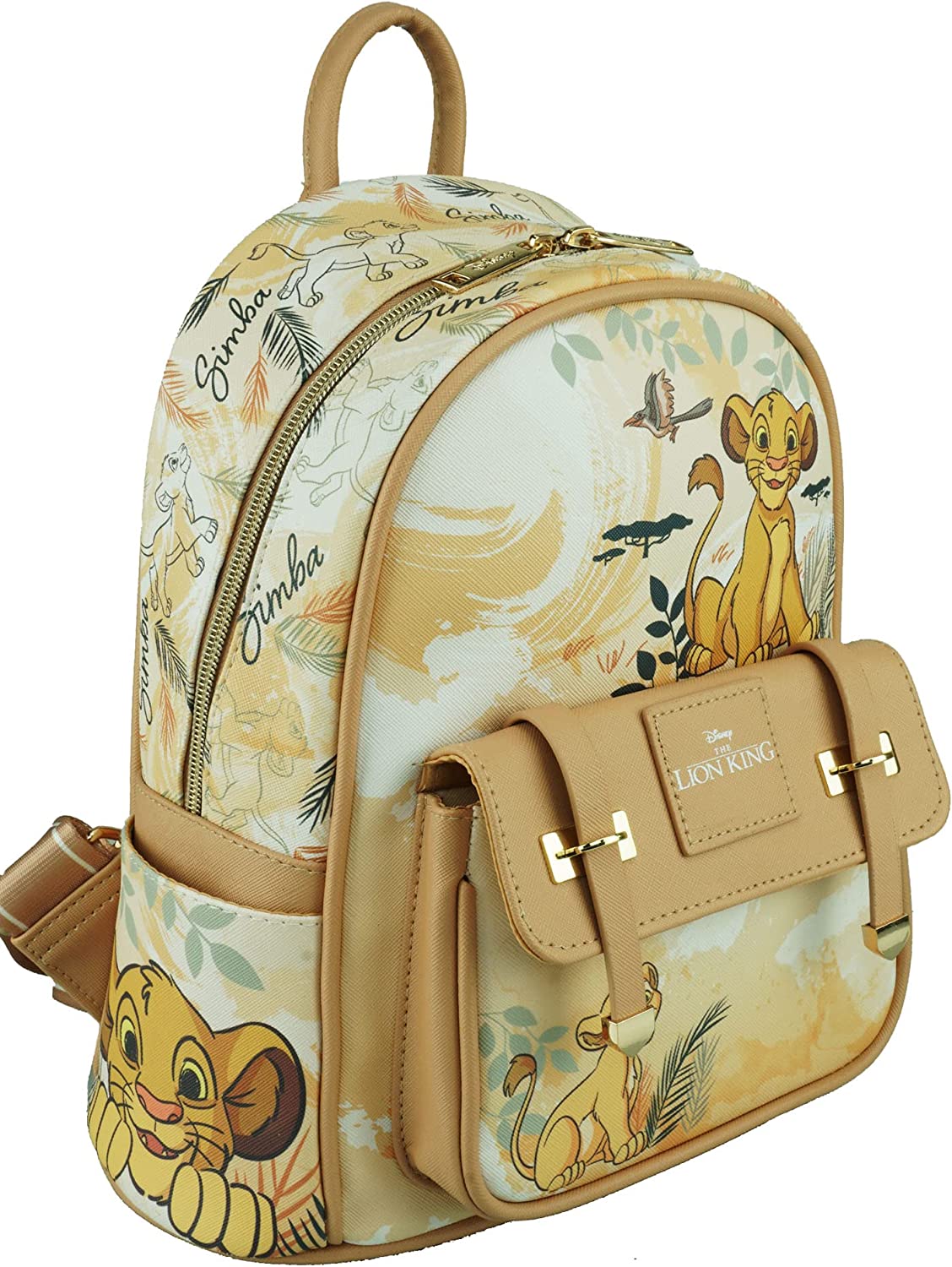 The Lion King - Simba & Nala - Wondapop 11 Inch Vegan Leather Mini Backpack - A22503