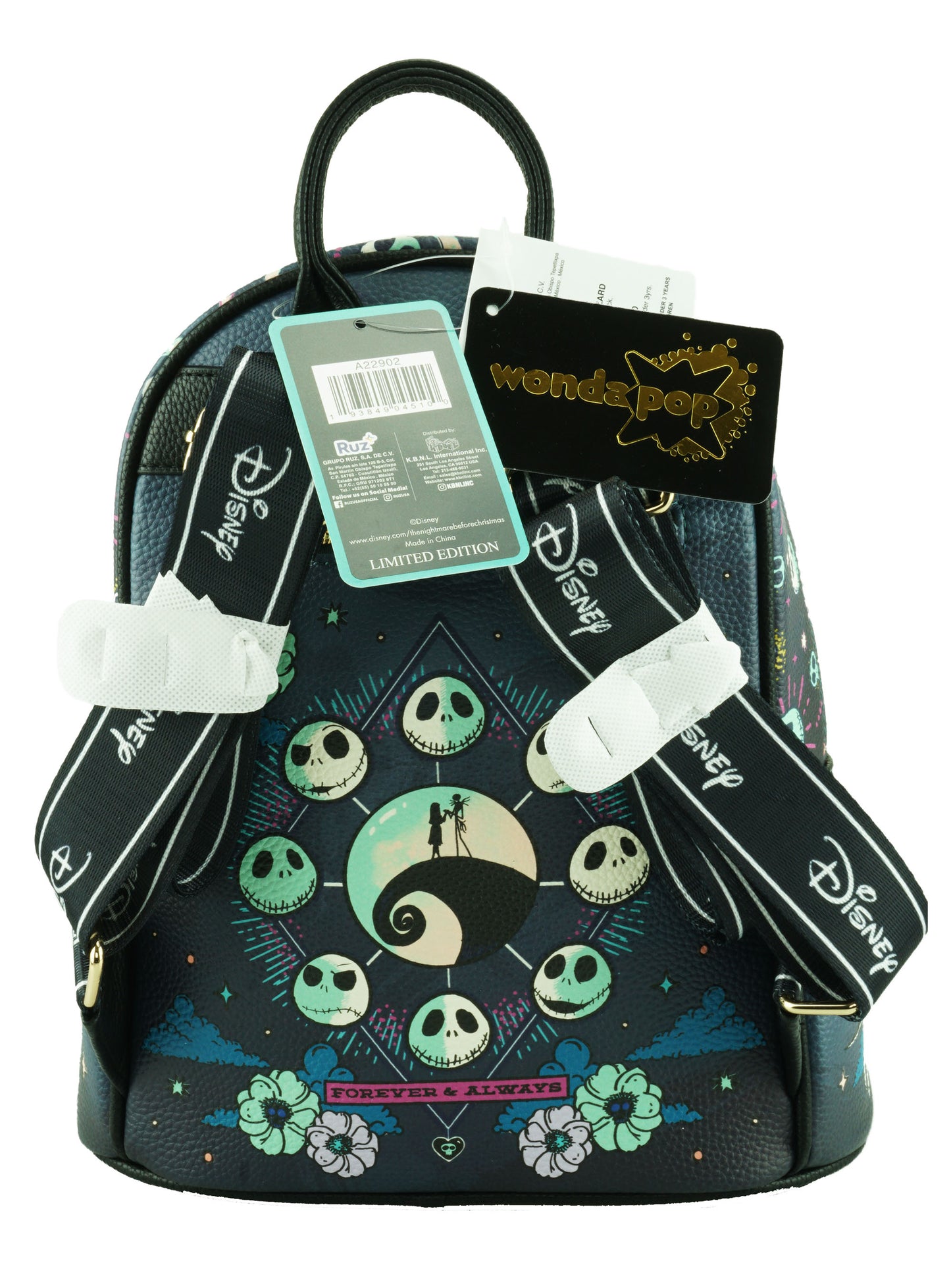 WondaPOP - The Nightmare Before Christmas - Jack & Sally 11 Inch Vegan Leather Mini Backpack